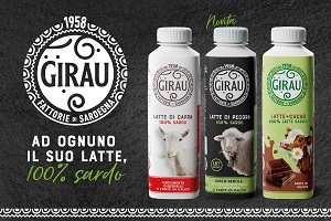 La nuova gamma Girau, specialista in latte e formaggi di capra, pecora e mucca