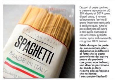 Pasta e grano importato: qual’è la percezione dei consumatori esteri del Made in Italy?
