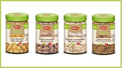 Legumi bio in vetro: 4 nuove referenze per D'Amico