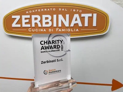 Zerbinati premiata con il “Charity Award” di Banco Alimentare Piemonte per il secondo anno