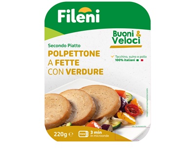 Fileni amplia la linea di piatti pronti con il Polpettone a fette con Verdure