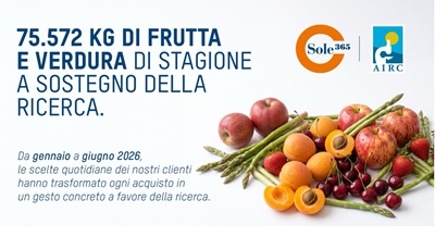 Sole365 e AIRC: oltre 37 mila euro donati alla ricerca nel primo semestre 2026